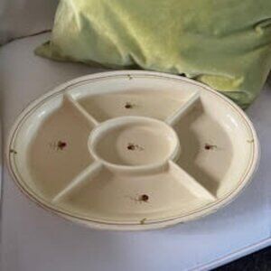 Vietri Fiori Di Bosco 15" Oval Divided Serving Platter